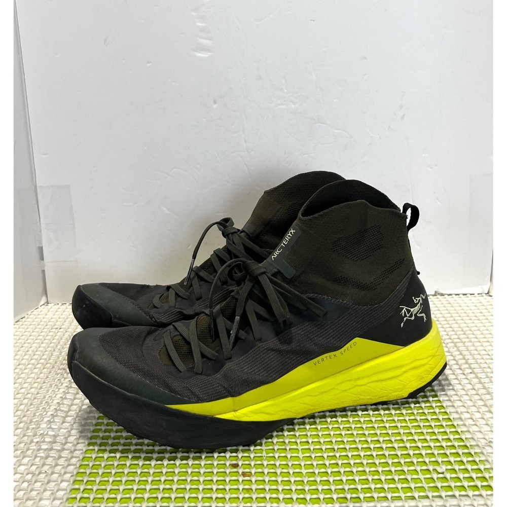 Arcteryx Vertex Speed Trail Running Shoes Green Black Yellow Mens Sneakers